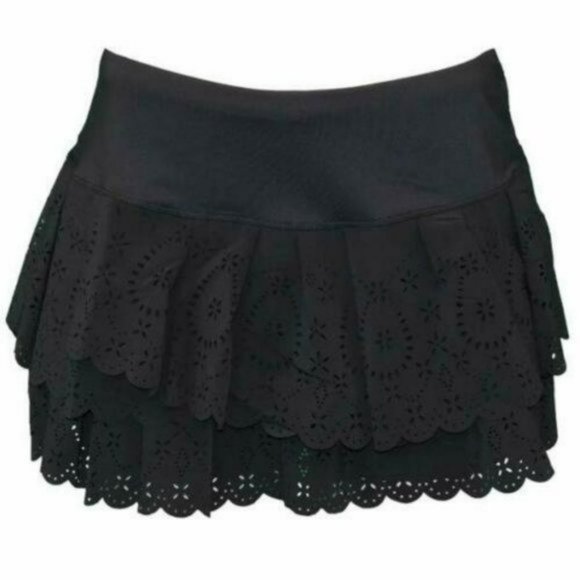 Like New Lucky In Love BLACK Laser Tennis Skirt Skort Shorts XS BLACK - Picture 12 of 13